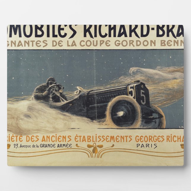Plaque Photo Affiche montrant Automobiles Richard-Brasier gagna (Devant)