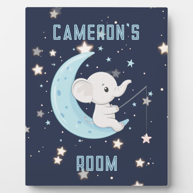 Plaque Photo Affiche personnalisée Bébé Éléphant Pêche 4 Étoile (Devant)