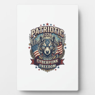 Plaque Photo Aï Patriotique Liberté Loup Cyberpunk Avenir Liber
