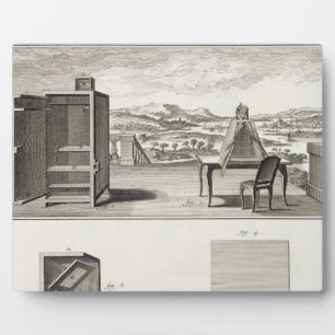 Plaque Photo Aides à dessin : une caméra de base en bois obscur