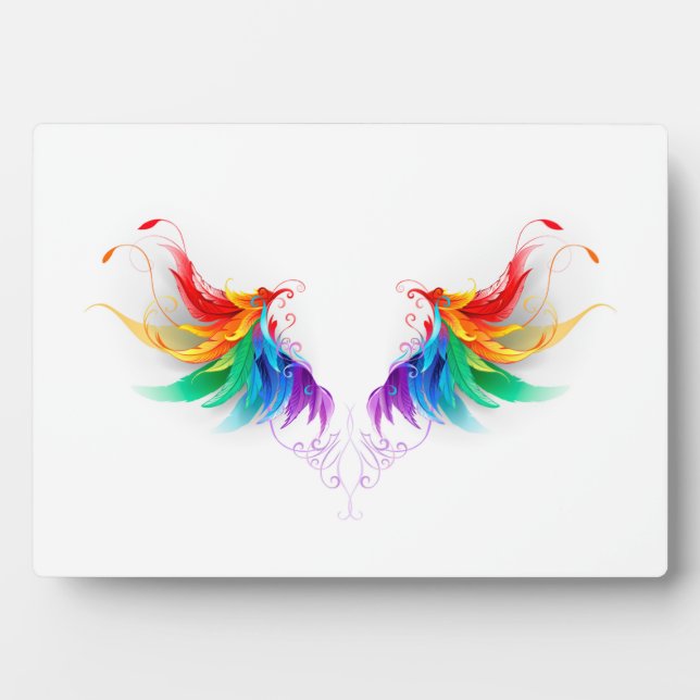 Plaque Photo Ailes fluffy arc-en-ciel (Devant)
