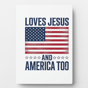 Plaque Photo Aime Jésus et l'Amérique aussi T-shirt chrétien pa