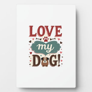 Plaque Photo Aime Moi Aime Mon Chien Vintage Joli Empreinte De 