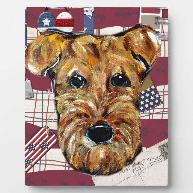 PLAQUE PHOTO AIREDALE TERRIER (Devant)