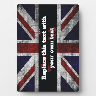 Plaque Photo Ajouter du texte sur le drapeau anglais Jeu d'orei