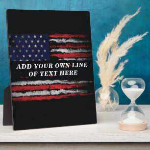 Plaque Photo Ajouter votre propre texte sur grunge American fla