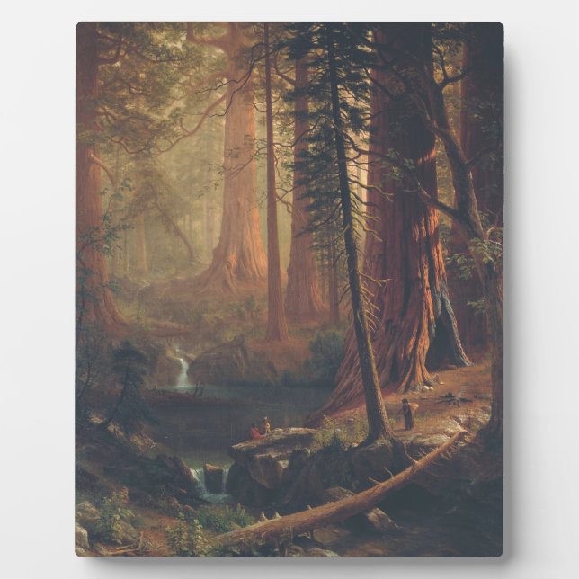 Plaque Photo Albert Bierstadt - Redwood Trees (Devant)