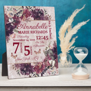 Plaque Photo Alice au pays des merveilles Floral Custom Babth S