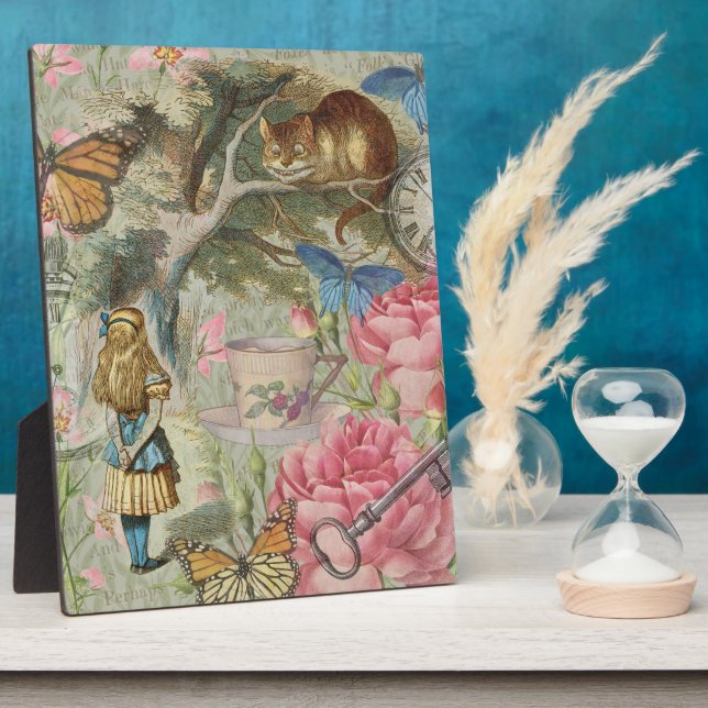 Plaque Photo Alice Cheshire Chat Wonderland Tree Garden (Côté)