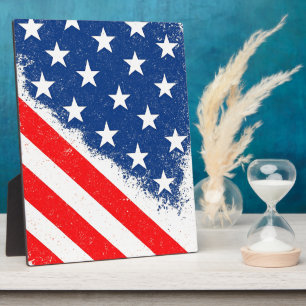 Plaque Photo American Flag Shirt USA Patriotique Star Stripes