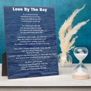 Plaque Photo Amour au poème de la baie Eau de mer bleue