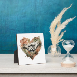 Plaque Photo Amour de Chien Lien entre Humain et Animal Aquarel
