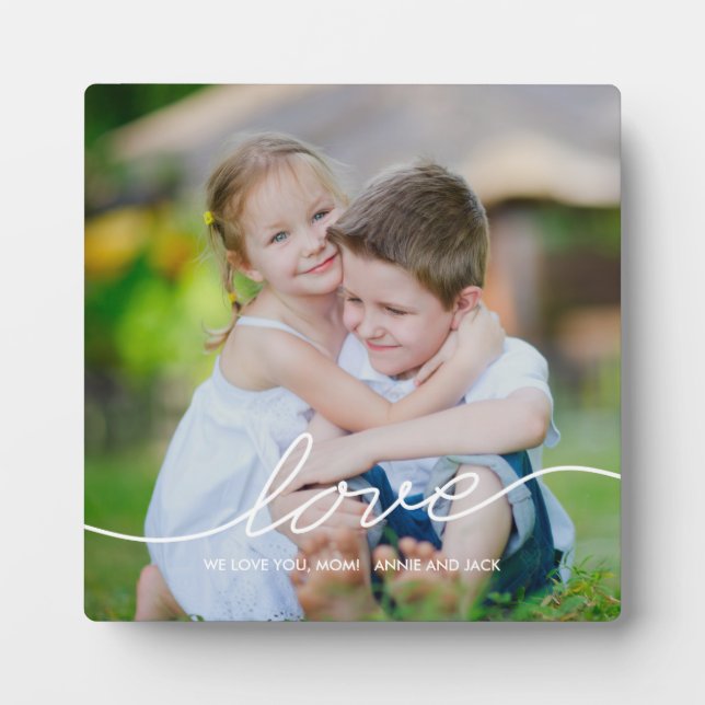 Plaque Photo AMOUR Écriture Cadre personnalisé (Devant)
