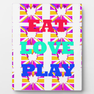 Plaque Photo Amour Manger Jouer Coeur Hakuna Matata couleurs.pn