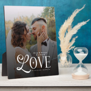 Plaque Photo Amour Moderne Initiale de Couple de Photo de Maria