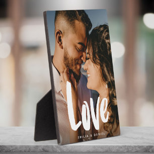 Plaque Photo Amour moderne Mariage Calligraphie simple Famille