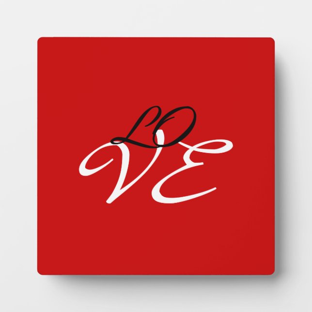 Plaque Photo Amour Rouge Blanc Noir Calligraphie Script (Devant)