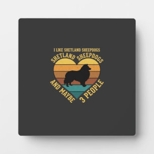 Plaque Photo Amoureux des chiens Shetland Sheepdogs Rétro Cœur