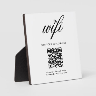 Plaque Photo Analyse Wi-Fi de code QR pour connecter le blanc p