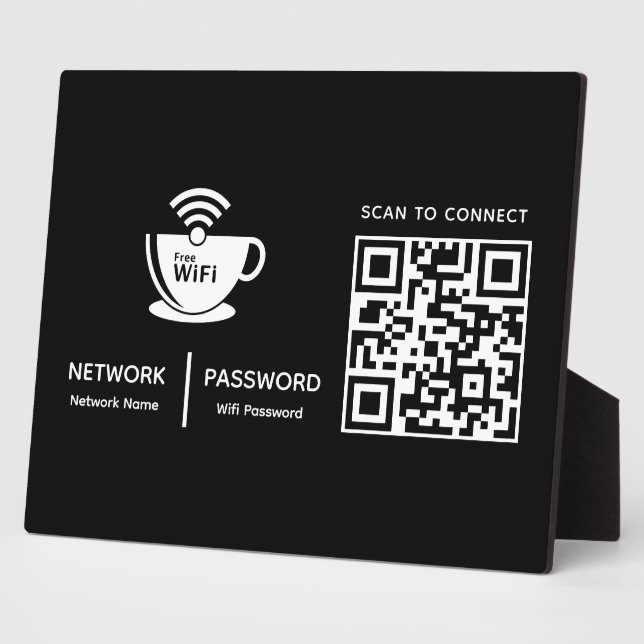 Plaque Photo Analyser le code QR Wifi pour connecter le logo de (Côté)