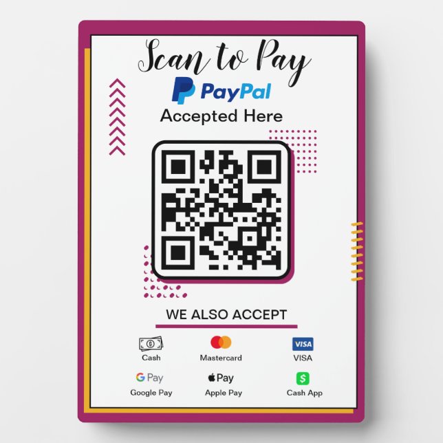 Plaque Photo Analyser pour payer le panneau Entreprise | Paieme (Devant)