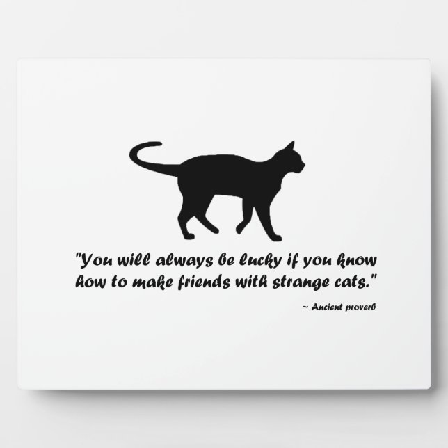 Plaque Photo Ancien proverbe de chat (Devant)
