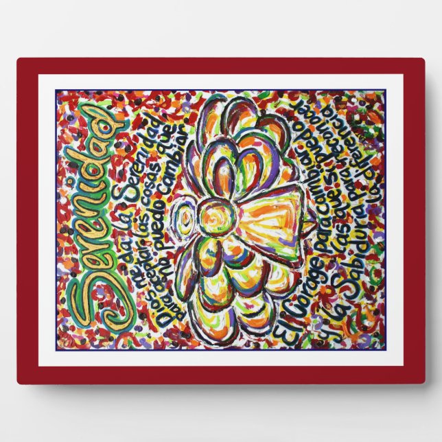 Plaque Photo Angel de prière de sérénité (Plaque d'art de peint (Devant)