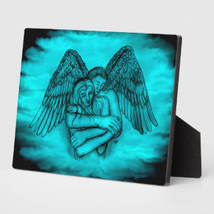 Plaque Photo Angel Eros en amour, design noir et vert