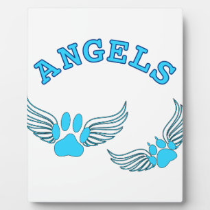 Plaque Photo Angel Pet Paws In Blue