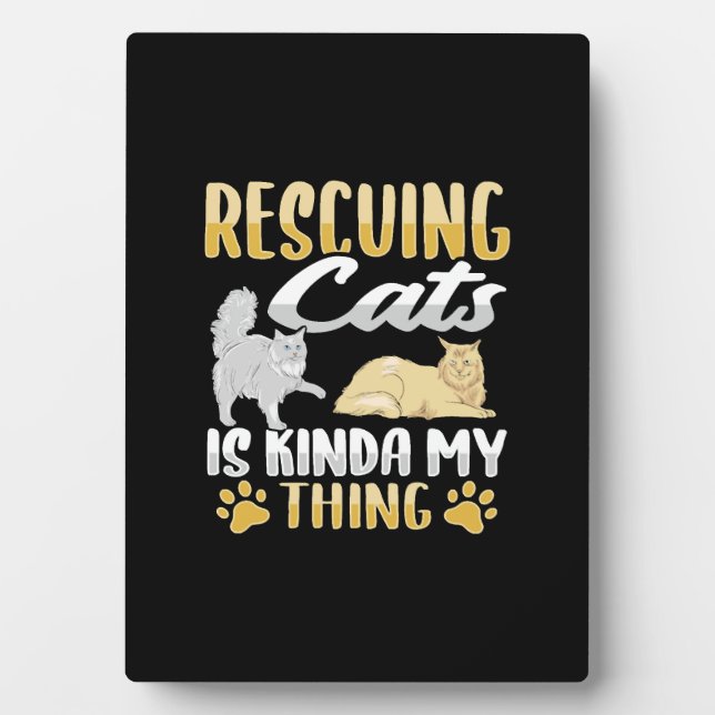 Plaque Photo Animal Rescue Chat Secourt Chat Sauveur Chat (Devant)