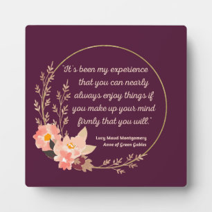 Plaque Photo Anne Of Green Gables Citation I - Style mignon