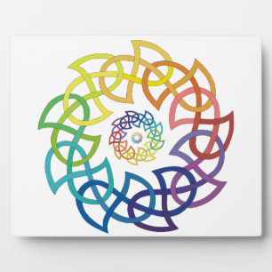 Plaque Photo Anneaux celtiques de Knotwork d'arc-en-ciel