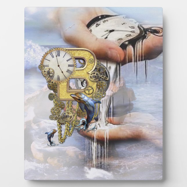 Plaque Photo Anniversaire-Capitale-lettre-B Art (Devant)