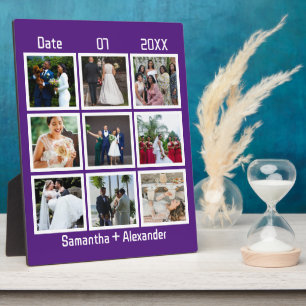 Plaque Photo Anniversaire de mariage personnalisé moderne 9 pho