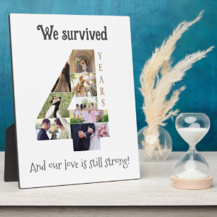 Plaque Photo Anniversaire de quatre ans pour les Mariages