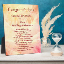 Anniversaire du grand-parent Mariage de corail