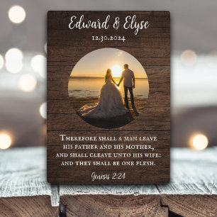 Plaque Photo Anniversaire du Mariage en bois rustique Cadre pho