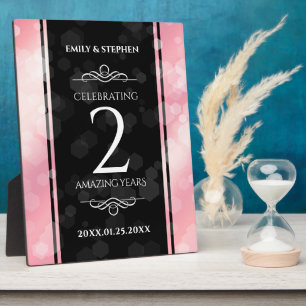 Plaque Photo Anniversaire Mariage élégant du 2e Rose Quartz