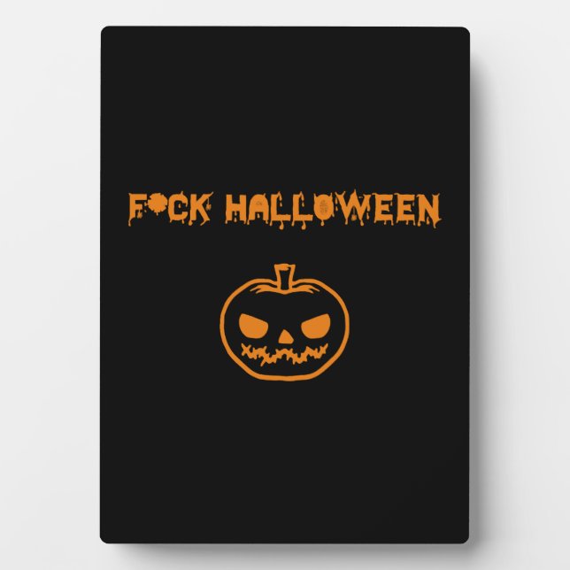 Plaque Photo Anti Halloween citrouille jack-o' lantern (Devant)
