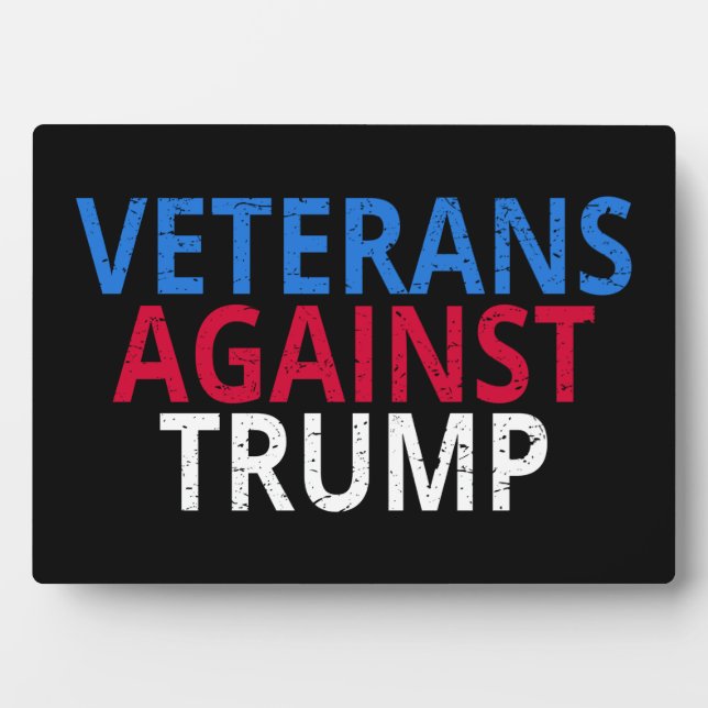 Plaque Photo Anti-Trump - Les vétérans contre Trump (Devant)