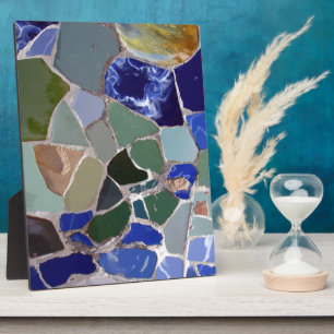 Plaque Photo Antoni Gaudi Mosaïques Bleues