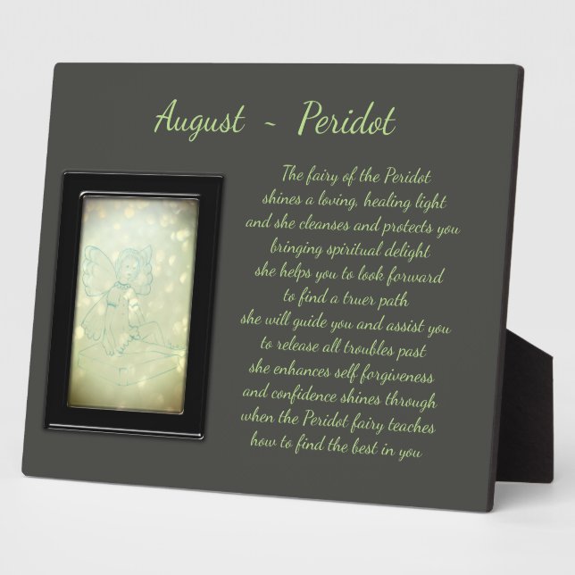 Plaque Photo Août Birthstone Peridot (Côté)