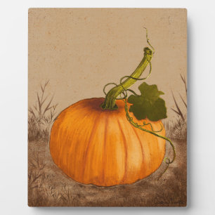 Plaque Photo Aquarelle Citrouille vintage
