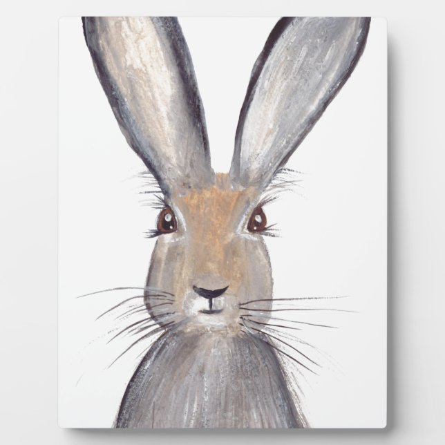 Plaque Photo Aquarelle de lapin lièvre (Devant)