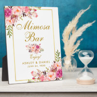 Aquarelle Floral rose or Mariage Mimosa Bar