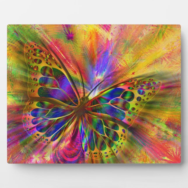 Plaque Photo Aquarelle papillon Abstraite (Devant)