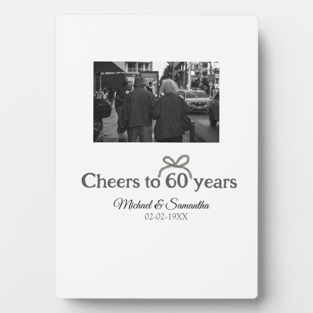 Plaque Photo Arc doré pour 60 ans de mariage  (Devant)