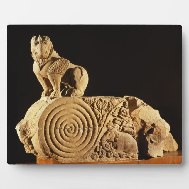 Plaque Photo Archivage de grès Buff avec griffin, Sanchi, MP (Devant)