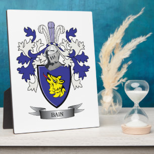 Plaque Photo Armoiries de Bain Family Crest