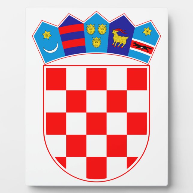 Plaque Photo Armoiries de Croatie, Emblème croate, Hrvatska (Devant)